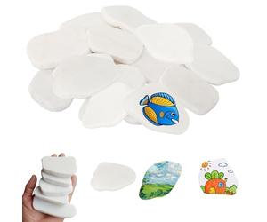 NEUSID Galets Blancs à Peindre - Lot de 16 Pierres Plates Lisses 5-8 cm - pour Artisanat DIY, Décoration, Aquarium ou Jardin