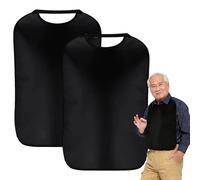 NEUSID Lot de 2 bavoirs pour adultes - Imperméables - Unisexe - Réutilisables - Lavables - Avec attrape-miettes - Protection des vêtements pour hommes, femmes, personnes âgées et handicapés