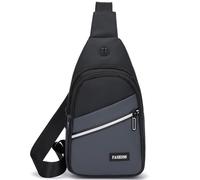 NEUSOP Sac à Bandoulière Homme Sac de Poitrine Sacoche Homme Bandouliere Sacs a Dos Porté épaule Travers Imperméable Sport Sling Bag Femme Crossbody Bag pour Sports ou Loisir Sac a Dos gris179