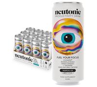 Neutonic | Boisson énergisante productive | Boostez la concentration et l'énergie - Sans sucre - Formule scientifique | 330 ml (12 canettes) - Tropical Ice