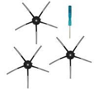 Neutop Lot de 3 brosses latérales de rechange en caoutchouc de silicone, compatibles avec les aspirateurs Roborock S7, S6 MaxV, S6, S6 Pure, E4, S4 Max, S4, S5 Max, S5, E35 et E2, noir.