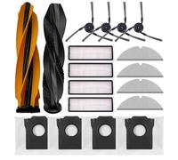 Neutop Pièces de rechange compatibles avec aspirateur robot Dreame D20 Pro Plus avec 1 brosse à rouleau, 4 filtres, 4 brosses latérales, 4 serpillères et 4 sacs à poussière