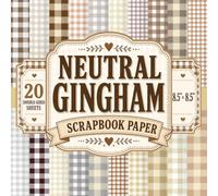 Neutral Gingham Scrapbook Paper: 8.5" x 8.5" 20 Double-Sided Sheet 20 Designs Decorative Craft Paper with Classic Earthy Plaid Patterns in Beige, ... Card Making, Decoupage, Origami & Collage