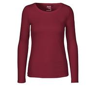 Neutral T-shirt à manches longues pour femme en 100 % coton bio et issu du commerce équitable - Durable, confortable et polyvalent - Parfait pour les loisirs et le quotidien - Bordeaux - Taille XL