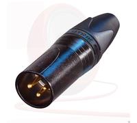 Neutrik 3 Broche Or NC3MXX-B Mâle XLR Connecteur Noir Corps, Botte Caoutchouc