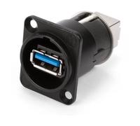 Neutrik - CHANGEUR DE Genre USB 3.0 RÉVERSIBLE (Type A ET B) - BOÎTIER D NICKELÉ - Noir