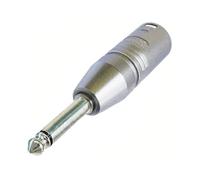 Neutrik Adaptateur XLR mâle vers jack mono 6,35 mm professionnel, câble audio pré câblé, pour studio, scène, enregistrement, micro, interface, appareil, robuste boîtier métal argenté, conforme norme