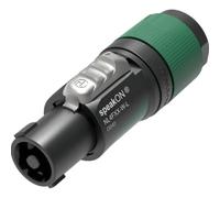 Neutrik Connecteur SpeakON mâle droit NL4FXX-W-L 4 pôles vert-noir 1 pc