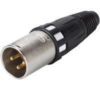 NEUTRIK® XLR, 3 broches , connecteur de câble métallique, technique de soudage, contact(s) doré(s), droit(s), couleur nickel