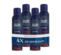 Neutro Roberts, Déodorant pour homme à l'essence méditerranéenne, anti-odeurs, sans alcool, à l'huile de glycérine pure, déodorant pour homme, testé dermatologiquement, 48h - 4 x 150 ml