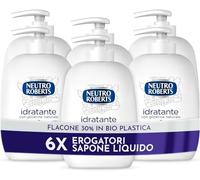 Neutro Roberts, Savon Liquide Hydratant à la Glycérine Savon Liquide pour les Mains aux Ingrédients Naturels - Flacon en Plastique Bio Recyclable - Lot de 6x200ml