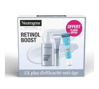 Neutrogena Coffret Cadeau Anti-Âge & Hydratation - Set beauté avec Crème Retinol Boost + Soin Contour des Yeux + Fluide Hydratant SPF 50 - Skincare routine pour réduire les rides, hydrater intensément