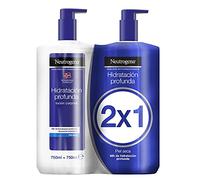 Neutrogena , Crème hydratante pour le corps, formule norvégienne, pour peau sèche jour et nuit, jusqu'à 48 heures d'hydratation, peau plus douce et nourrie, développée avec des dermatologues, pack de 2 x 750 ml