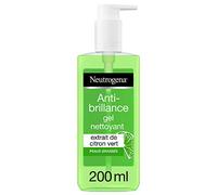 Neutrogena - Gel Nettoyant Anti-Brillance Citron Vert (flacon-pompe de 200 ml) - Nettoyant visage pour peaux grasses et zones brillantes - Soin visage pour un effet matifiant longue durée