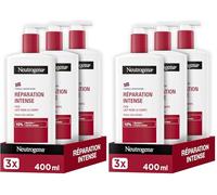 Neutrogena - Lait Corps Cica Réparation Intense (lot de 6 flacons-pompes de 400 ml) - Lait corps non gras pour peaux très sèches - Lait hydratant avec glycérine et centella asiatica