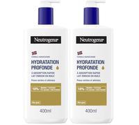 Neutrogena - Lait corps Formule Norvégienne Hydratation Profonde (flacon-pompe de 400 ml) - Lait à absorption rapide pour peaux sèches et abîmées - Lait hydratant enrichi en huile (Lot de 2)