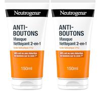 Neutrogena | Masque Nettoyant 2-en-1 (tube de 150 ml) - Nettoyant visage à l'acide salicylique (1%) - 89% ont constaté une réduction des boutons sur la zone T* (Lot de 2)