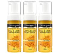 Neutrogena Clear & Soothe Mousse nettoyante pour le visage au curcuma (1 x 150 ml), nettoyant doux pour le visage pour nettoyer et apaiser la peau stressée, convient pour un usage quotidien