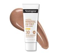 Neutrogena Purescreen+ - Crème solaire teintée pour le visage avec SPF 30, écran solaire minéral à large spectre avec oxyde de zinc et vitamine E, résistant à l'eau, sans parfum, moyen, 32,5 ml