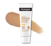 Neutrogena Purescreen+ - Crème solaire teintée pour le visage avec SPF 30, écran solaire minéral à large spectre avec oxyde de zinc et vitamine E, résistant à l'eau, sans parfum, moyen, 32,5 ml