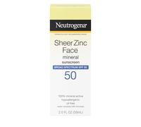 Neutrogena Sheer Zinc Oxide Dry-Touch Face Sunscreen with Broad Spectrum SPF 50, Oil-Free, Non-Comedogenic & Non-Greasy Mineral Sunscreen, 2 fl. oz