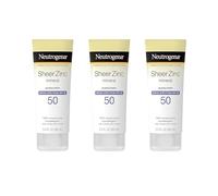 Neutrogena Sheer Zinc Oxide Dry-Touch Mineral Sunscreen Lotion, Broad Spectrum SPF 50 UVA/UVB Protection Water-Resistant, Hypoallergénique et Non Greasy, Sans Paraben