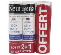 Neutrogena Stick Lèvres Nutrition Lot de 2+1 Offert