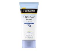 Neutrogena Ultra Sheer Dry-Touch Crème solaire UVA/UVB à large spectre SPF 70 sans oxybenzone légère imperméable non comédogène et non G comme étiqueté 140 g