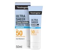 Neutrogena Ultra Sheer Invisible Crème Hydratante SPF50 (50 ml) Crème Solaire Visage Large Spectre 50, Hydratant Visage Hypoallergénique Non Grasse Hydratant Visage Imperméable