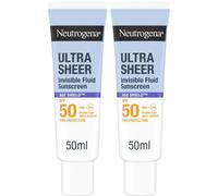 Neutrogena Ultra Sheer Solaire Fluide Invisible Anti-Âge SPF50 Émulsion 2x50 ml