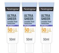 Neutrogena Ultra Sheer Solaire Fluide Invisible Anti-Âge SPF50 Émulsion 3x50 ml