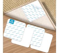 NEUTYPECHIC 12 PCS Anti Derapant Tapis, 10 x 10 cm Tapis Antidérapant Réutilisables Adhésifs, Lavables Anti Glisse Tapis Vacuum Tech, Antidérapant Tapis Rectangulaires Réutilisables, Blanc (12)