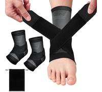 NEUTYPECHIC 2 Pièces Chevillère Entorse, Chevillère de Maintien Sport, Support Respirant avec Sac, Attelle Chevillere pour Homme et Femme, Idéal pour le Foot, Course, Noir