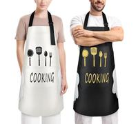 NEUTYPECHIC 2 Pièces Tablier Cuisine Homme Résistant Eau et Huile, Tablier de Cuisine Femme Grandes Poches, Tablier de Cuisine Homme Bretelles Réglables, Tablier Femme aux Maisons, Hôtels