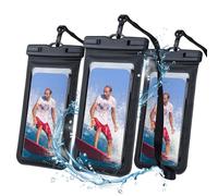 NEUTYPECHIC 3 Pièces Pochette Etanche Smartphone, Pochette Telephone Portable Etanche IPX8, Coque pour Aller sous l'eau pour iPhone 16/15/14/13, Samsung, Protection Telephone Jusqu'à 7,2 Pouces, Noir