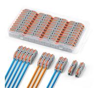 NEUTYPECHIC 40 Pièces Connecteur Electrique Rapide PA Ignifuge, Bornier Épissage Libre, Connecteurs de Fils Électriques avec Levier de Commande, Bornes de Connexion Convient aux Maisons, Usines