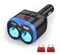 NEUTYPECHIC Allume Cigare Adaptateur 2 Prise, USB C Chargeur De Voiture 5 en 1, 12V/24V PD QC 3.0, 180 W avec Interrupteur voltmètre LED, pour Téléphones Tablettes et Enregistreurs de Conduite GPS