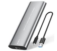 NEUTYPECHIC Boîtier SSD M.2 NVME, Adaptateur SSD M2 USB avec Câble de Données, 10Gbps Boîtier NVMe Externe, Double Protocole NVMe/NGFF, Boîtier SSD M.2 en Aluminium pour 2230/2242/2260/2280,Charge 2TB