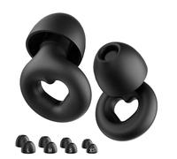 NEUTYPECHIC Bouchons d'Oreilles pour Dormir Silicone, Embouts Réutilisables Doux, Protection Auditive pour Concentration, Voyages, Sorties, avec 8 Embouts en XS/S/M/L (noir, Moyen)