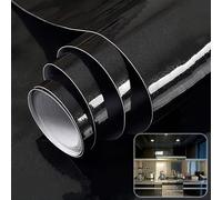 NeutypeChic Film adhésif pour meubles, noir, pailleté, 40 cm x 2 m - Film décoratif de qualité supérieure - Film décoratif imperméable à l'eau - Pour bricolage mural