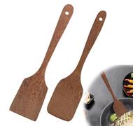 NeutypeChic Lot de 2 spatules en bois - Ustensiles de cuisine en bois d'olivier - Ustensiles de cuisine