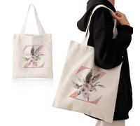 NeutypeChic Sac en coton, 45 x 38 cm Sacs en tissu de haute qualité avec fermeture éclair, sac à provisions en tissu réutilisable, sac à provisions longues anses