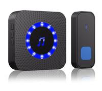 NEUTYPECHIC Sonnette sans Fil Exterieur Etanche IP55, Carillon sans Fil Portée 400m, Sonnette sans Fil avec Flash LED, Doorbell avec 55 Mélodies et 5 Niveaux, Sonnette pour Maison, Hôtel