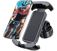 NEUTYPECHIC Support Telephone Velo, Universel Porte Telephone Moto, Support Telephone Moto avec Rotation Horizontale de 360°, Amortisseur et Antidérapant, pour Téléphones Portables de 5,1 à 7,0 Pouces