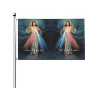 Neuvaine À La Miséricorde Divine Garden Flag Couleurs Vives Drapeau Solide Drapeaux Pour Extérieur Cour Porche 3X5Ft