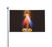 Neuvaine De La Divine Miséricorde, Noir Garden Flag Solide Drapeau De Jardin Avec Œillets Drapeaux Pour Maison Cour Porche 3X5Ft