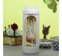 Neuvaine de Notre Dame de Lourdes avec prières au dos - Bougie Neuvaine - Culte Chrétien en Cire végétale