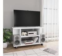 {Neuve}8199 Meuble TV avec roulettes Buffet Bas MEUBLE HI-FI Pour Salon Haut de gamme Décor - Armoire tele Banc Tv Blanc 80 x 40 x 4