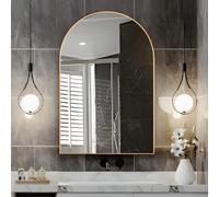 NEUWEABY Miroir Mural Arqué pour Salle de Bain, 50 X 75 cm Miroir Mural Arqué avec Cadre en Métal, Miroir de Courtoisie Décoratif Doré pour Cheminée, Chambre à Coucher, Entrée, Salon