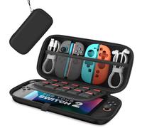 NeuWee Nintendo Switch 2 Carrying Case - Military-Grade Hard Protective Case for 2025 Switch 2 Console & Accessories | Slim Travel Case with 24 Game Card Slots | All-in-One Storage Bag （Black）